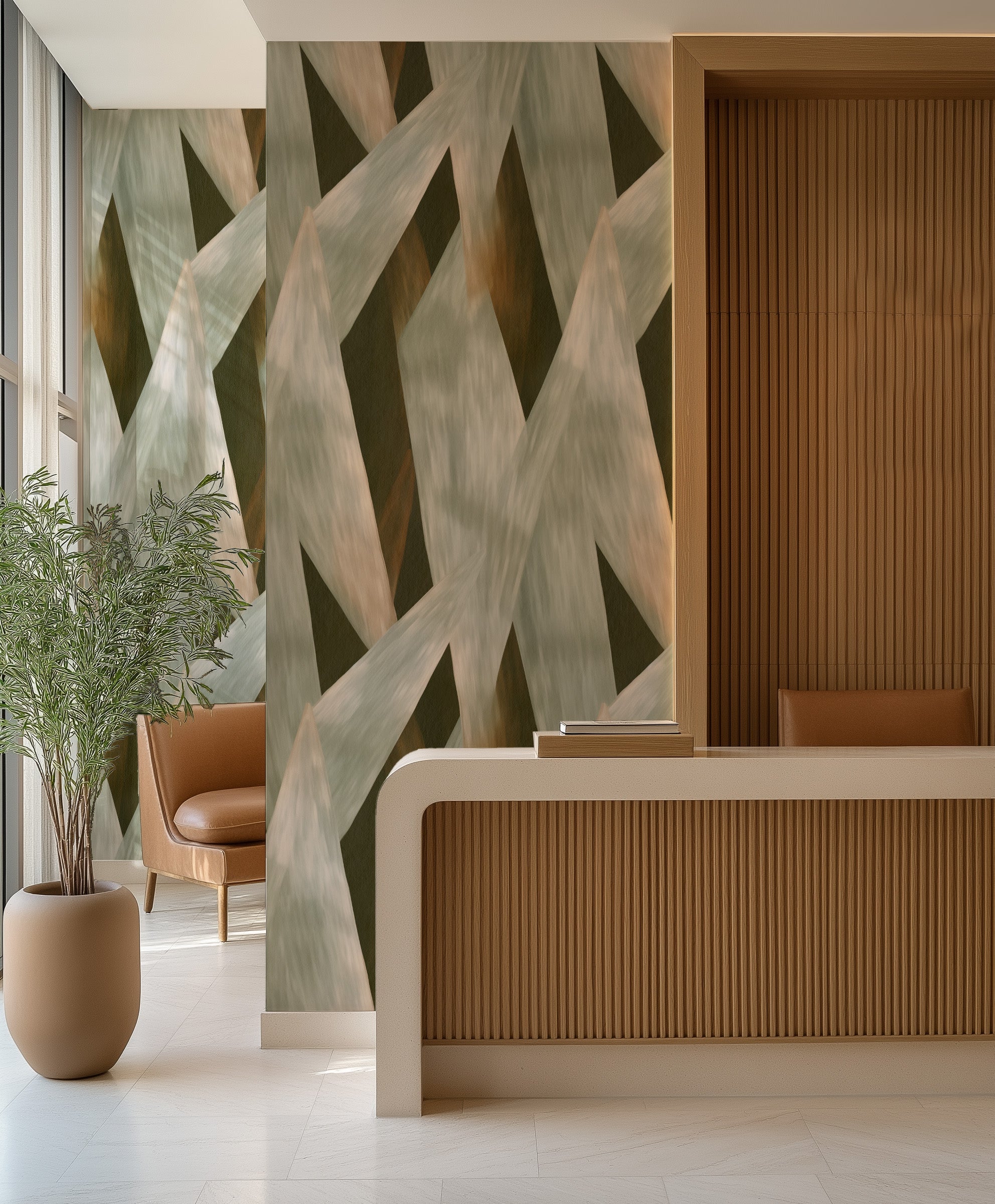 Close detail of commercial vinyl wallcovering texture